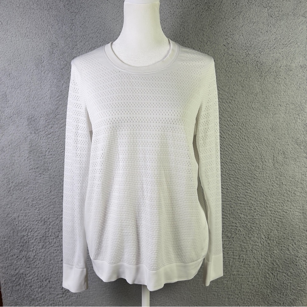 Lululemon Swiftly Breathe Long Sleeve Top Womens 8 White Relaxed Fit Athletic